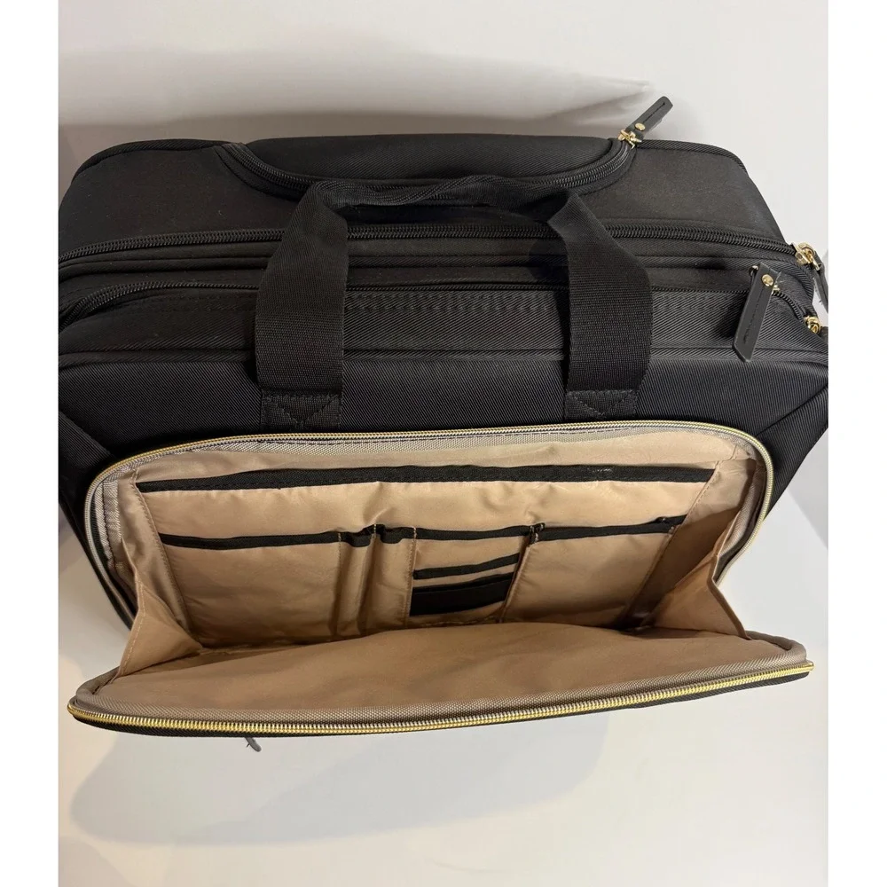 Samsonite Mobile Solution Spinner Mobile Office Rolling Laptop Bag Black Gold